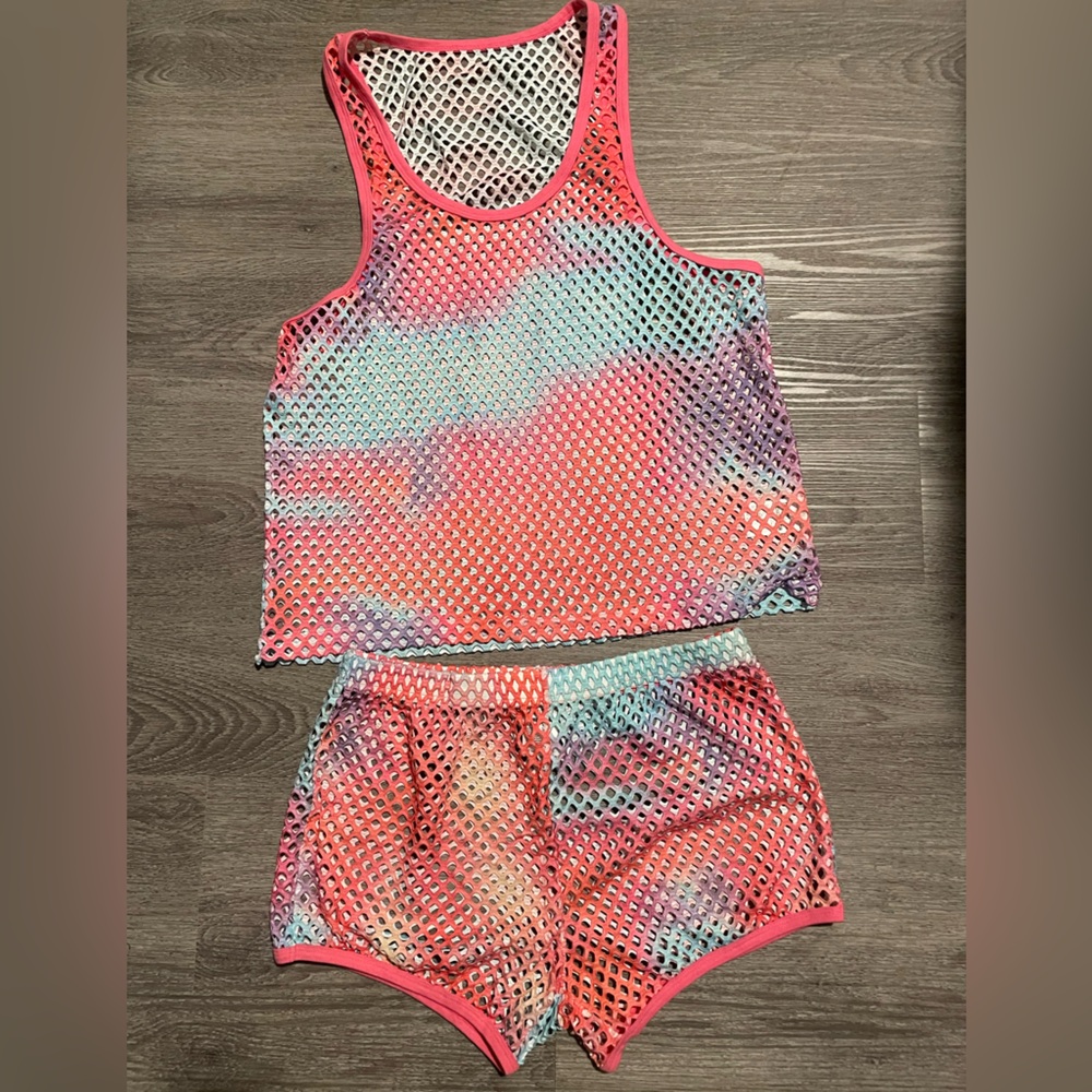 Men’s mesh tank top and short set